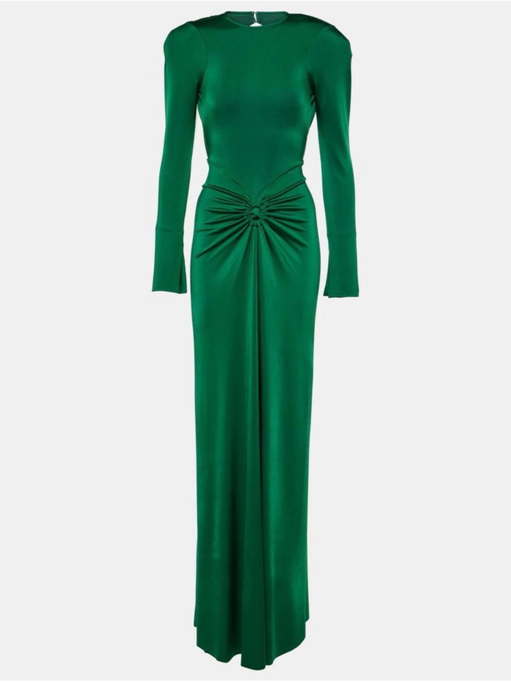 NWT Victoria Beckham gathered Elegant Green Open-Back Long Sleeve Evening gown - Picture 6 of 6